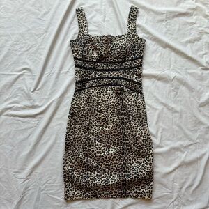XOXO y2k cheetah print leopard print animal print satin midi mini dress